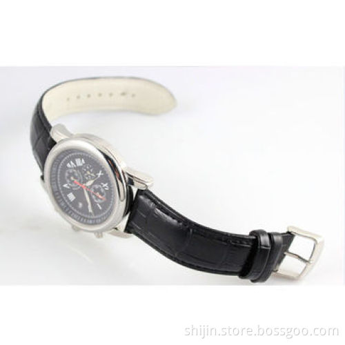 Hot-selling Stainless Steel Watch with Genuine Leather Band, for Men, Chronograph
